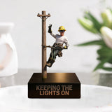 Lineman Climbing - Personalized Lineman Custom Shaped Acrylic Plaque