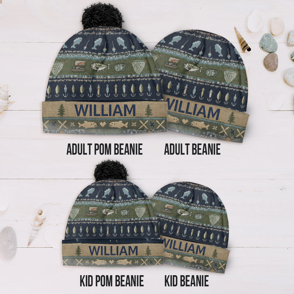 Hooked on Fishing and You - Personalized Fishing Beanie Hat