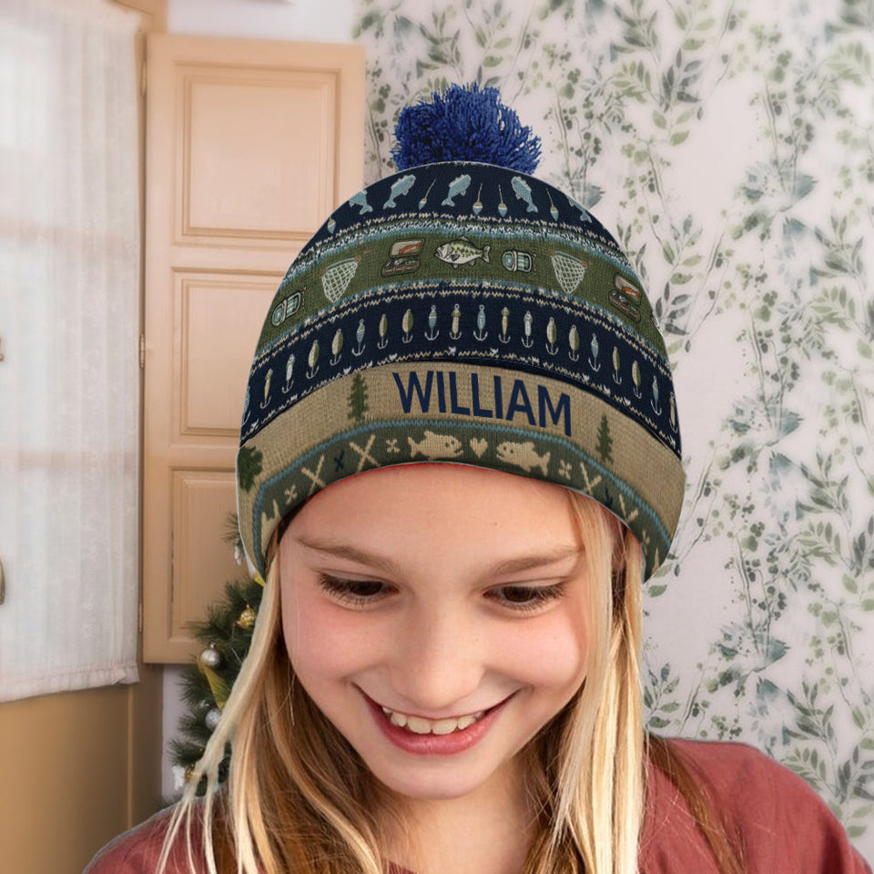 Hooked on Fishing and You - Personalized Fishing Beanie Hat