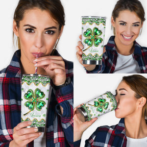 Lucky Four-Leaf Clover - Personalized Saint Patrick's Day Tumbler