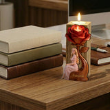 Light Yourself With Love - Personalized Self Love Custom Shape Wooden Candle Holder
