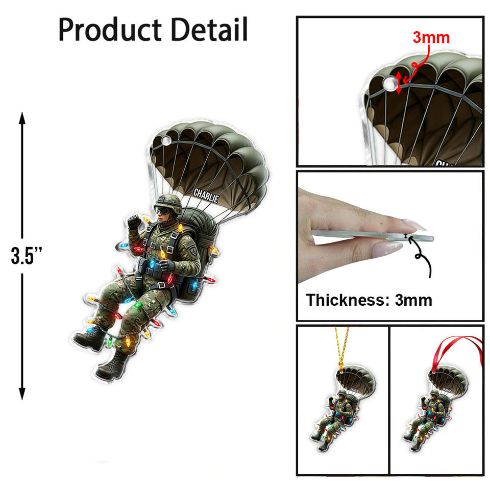 Military Parachutist - Personalized Veteran Ornament