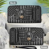Serve And Protect - Personalized Police Officer Leather Long Wallet