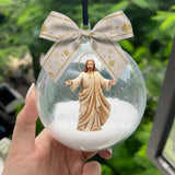 Be Still And Know That I Am God - Personalized Christian Snow Globe Ornament With Bow
