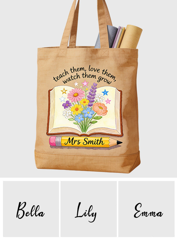 Teacher Gifts Boho Kraft - Personalized Teacher Tote Bag