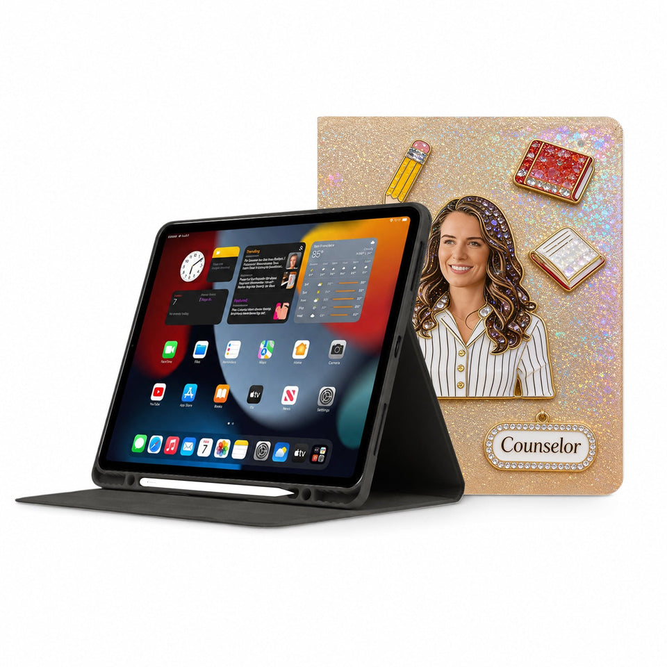 Best Teacher Ever - Personalized Teacher Tablet Cover With Pen Slot
