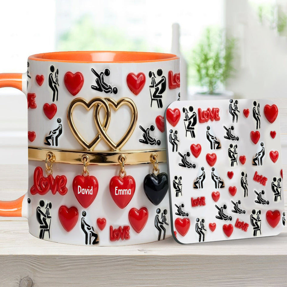 Funny Gift For Couple - Personalized Couple Accent Mug & Coaster