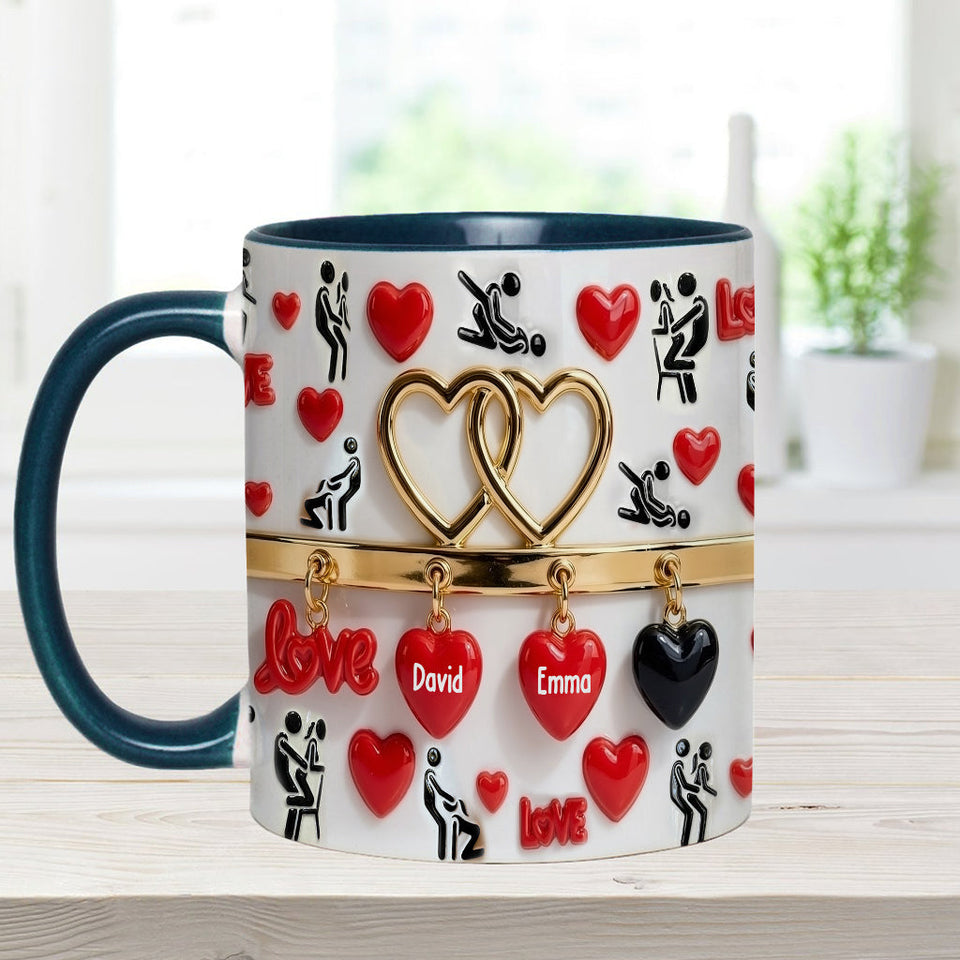 Funny Gift For Couple - Personalized Couple Accent Mug & Coaster
