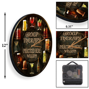 Group Therapy - Personalized Wine Wall Clock