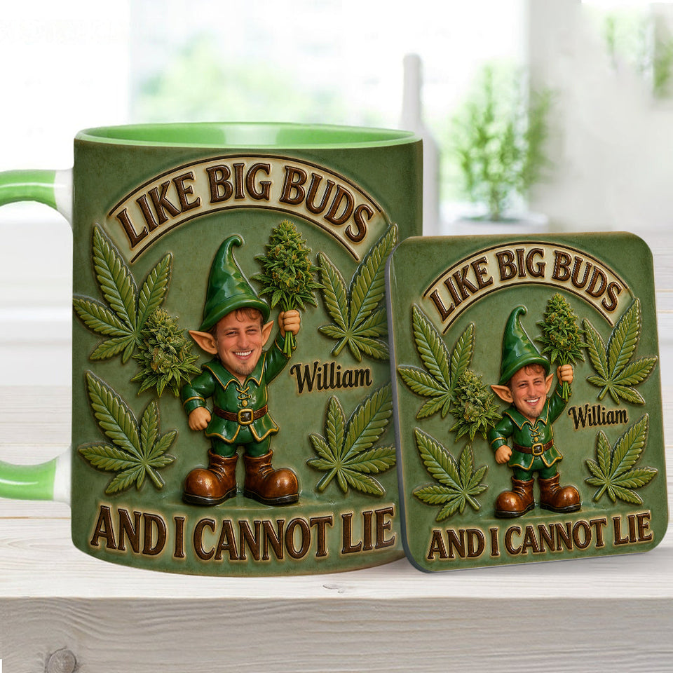 I Like Big Buds - Personalized Weed Accent Mug & Coaster