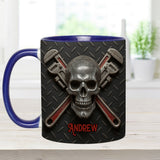 Cool Skeleton Plumber Gift - Personalized Plumber Accent Mug