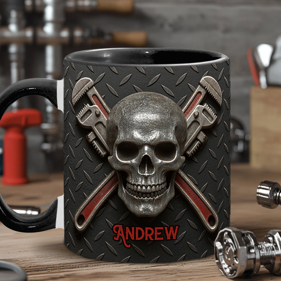 Cool Skeleton Plumber Gift - Personalized Plumber Accent Mug
