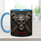 Cool Skeleton Plumber Gift - Personalized Plumber Accent Mug