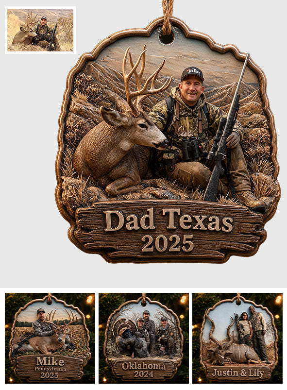 Gift for Hunters - Personalized Hunting Premium 3D Ornament