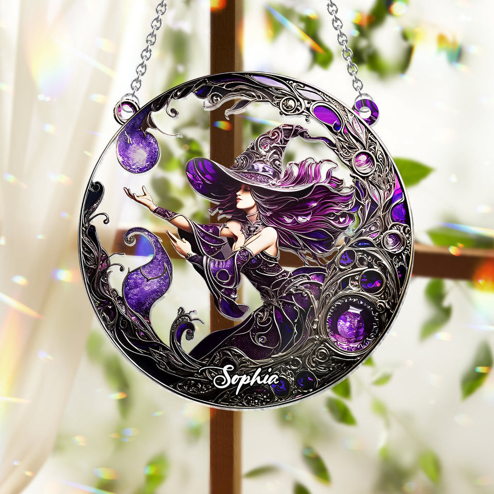 Beautiful Witch - Personalized Witch Window Hanging Suncatcher Ornament