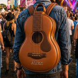 Love Guitar - Personalized Guitar Changeable Leather Patch Backpack