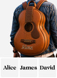 Love Guitar - Personalized Guitar Changeable Leather Patch Backpack