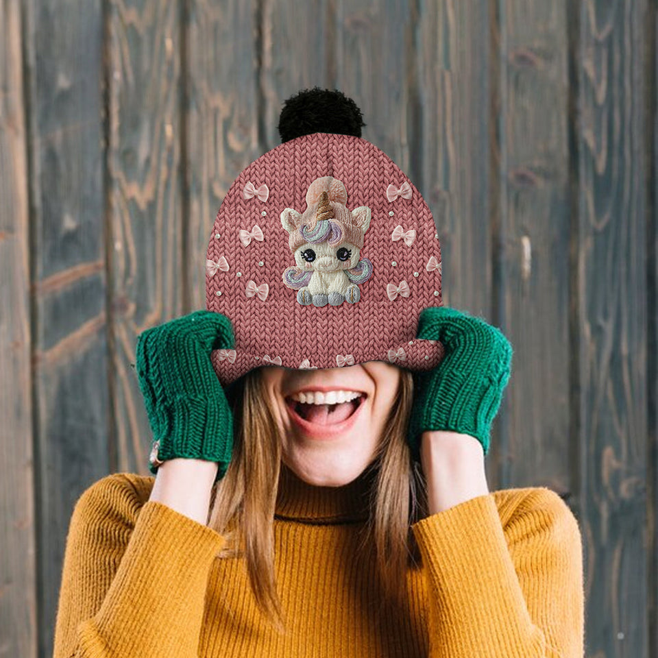 Adorable Unicorn - Personalized Kid Beanie Hat