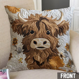 Fluffy Highland Cow - Highland Cow Throw Pillow