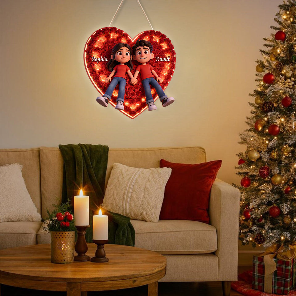 Any Photo Perfect Gift For Couple - Personalized Couple LED Light Acrylic Sign