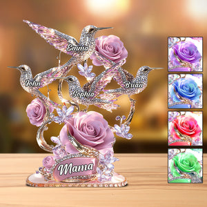 We Love You Gift For Mom, Grandma - Personalized Mother Custom Shaped Acrylic Plaque