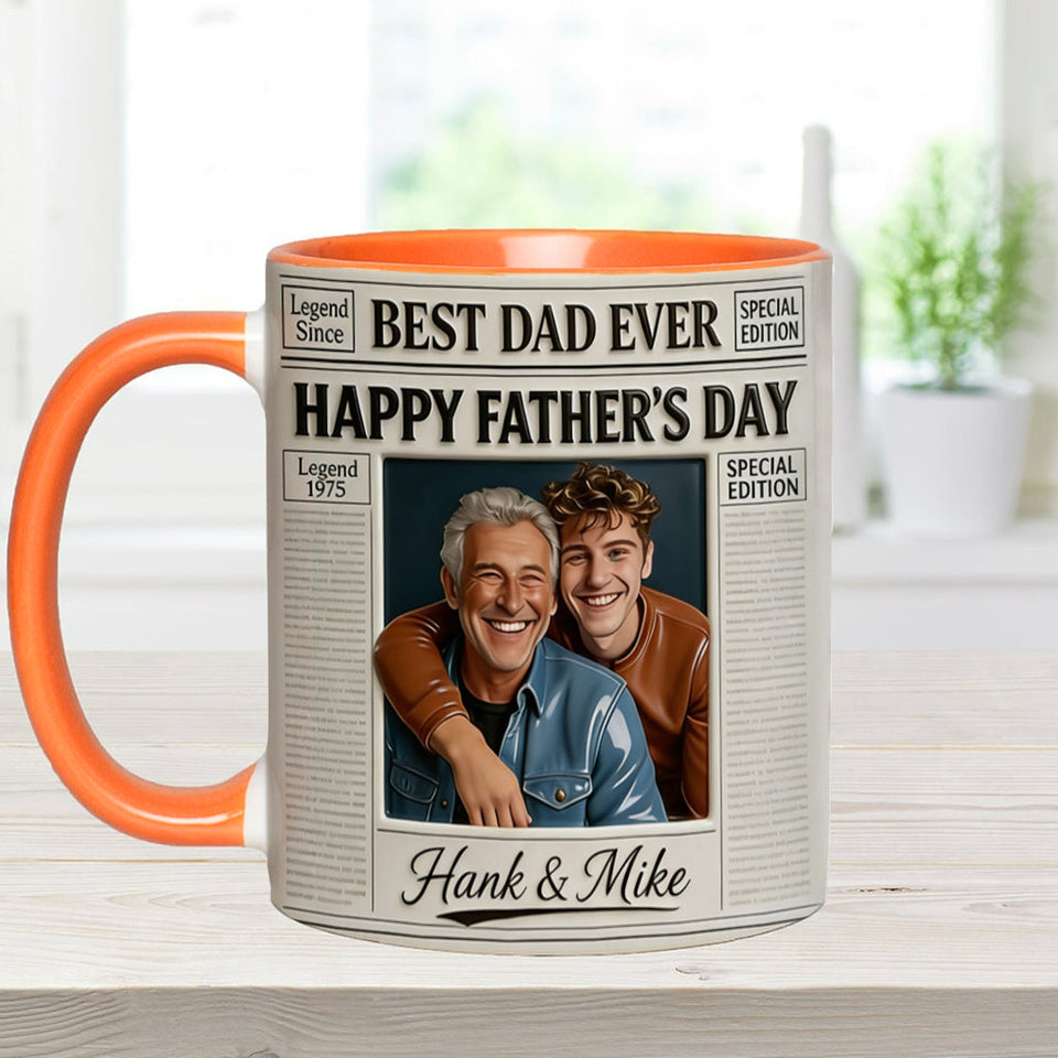 The Father NewPapers - Personalized Father Accent Mug With Gift Box