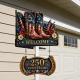 250th Anniversary Celabration - Personalized Western Outfit Wooden Wall Mount Sign