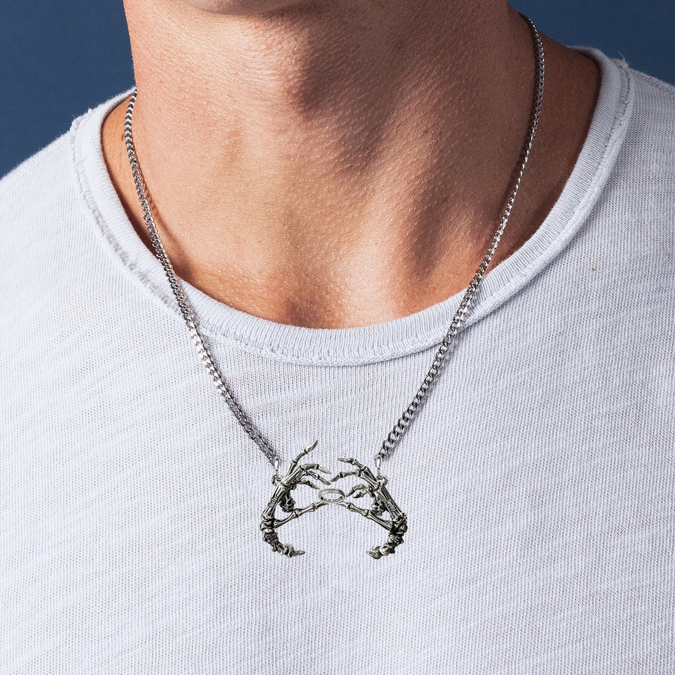 Till Death Do Us Part - Personalized Skull Custom Shaped Pendant Necklace