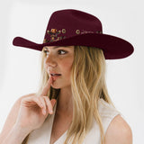Western Style Initial Letter - Personalized Cowgirl Wide Brim Cowboy Hat
