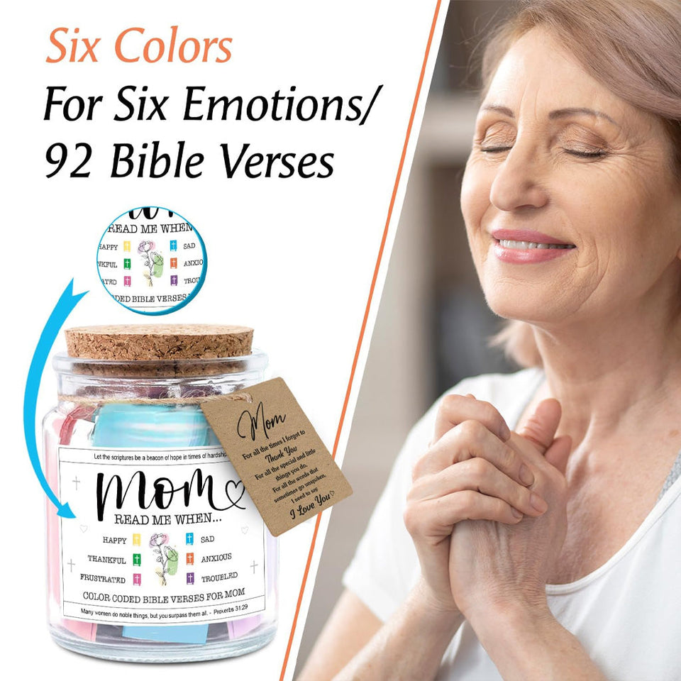 Decorative Glass Inspirational Scripture Jar with 92 Bible Verse