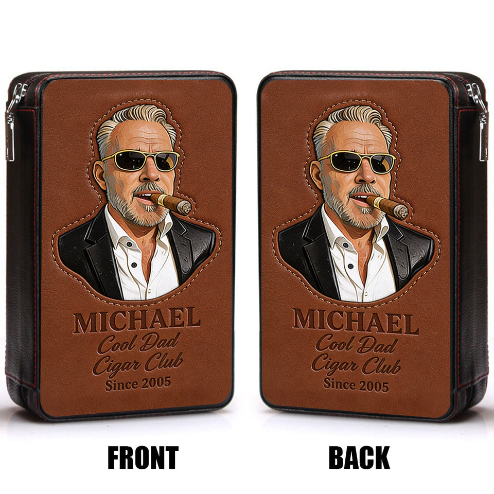 Dad Loves Cigars - Personalized Father Travel Cigar Humidor Case