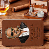 Dad Loves Cigars - Personalized Father Travel Cigar Humidor Case