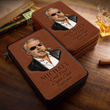 Dad Loves Cigars - Personalized Father Travel Cigar Humidor Case