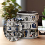 Serve And Protect - Personalized Police Officer Accent Mug & Coaster