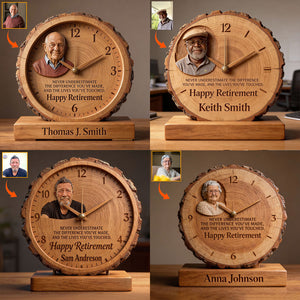 Never Underestimate The Difference You’ve Made, And The Lives You’ve Touched - Personalized Retired Desk Clock Plaque