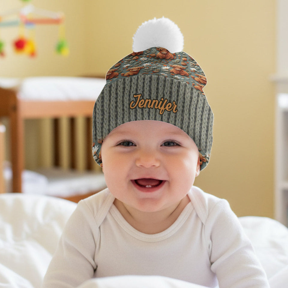 Highland Cow Farm - Personalized Highland Cow Beanie Hat