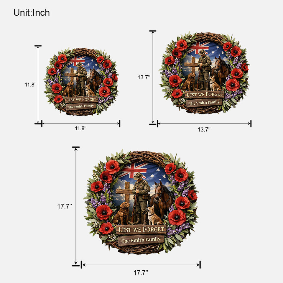 Lest We Forget, Anzac Day - Personalized Veteran Custom Shaped Wood Sign