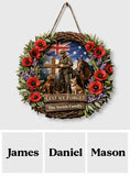 Lest We Forget, Anzac Day - Personalized Veteran Custom Shaped Wood Sign