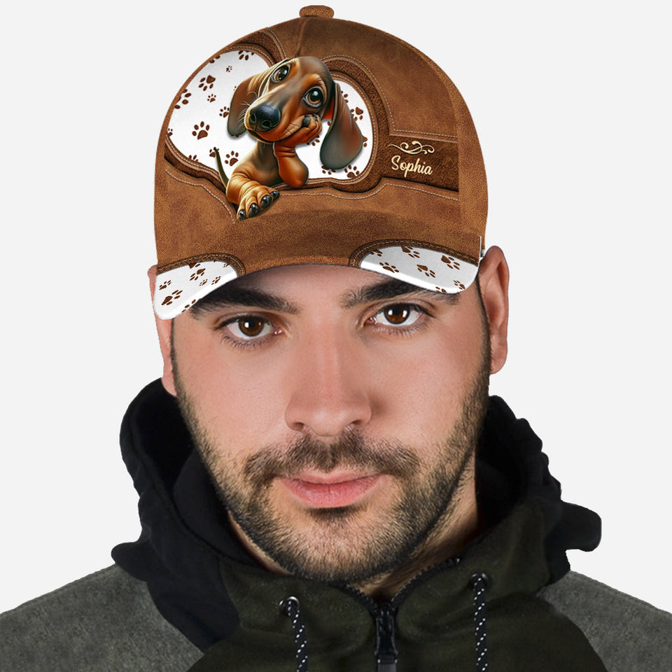 Cute Dachshund - Personalized Dog Classic Cap