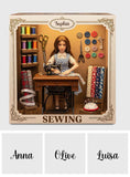 Just A Girl Who Love Sewing - Personalized Sewing Custom Shaped Acrylic Plaque