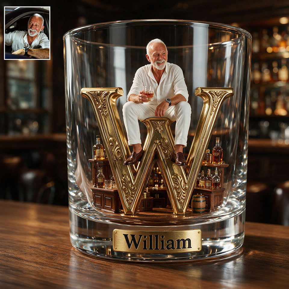 Alphabet Initial For Whiskey, Bourbon... Lovers - Personalized Whisky Whiskey Glass