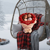 Annoying each other - Personalized Couple Faux Fur Shaped Pillow