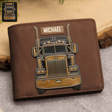 Truck Driver - Personalized Trucker Leather Wallet