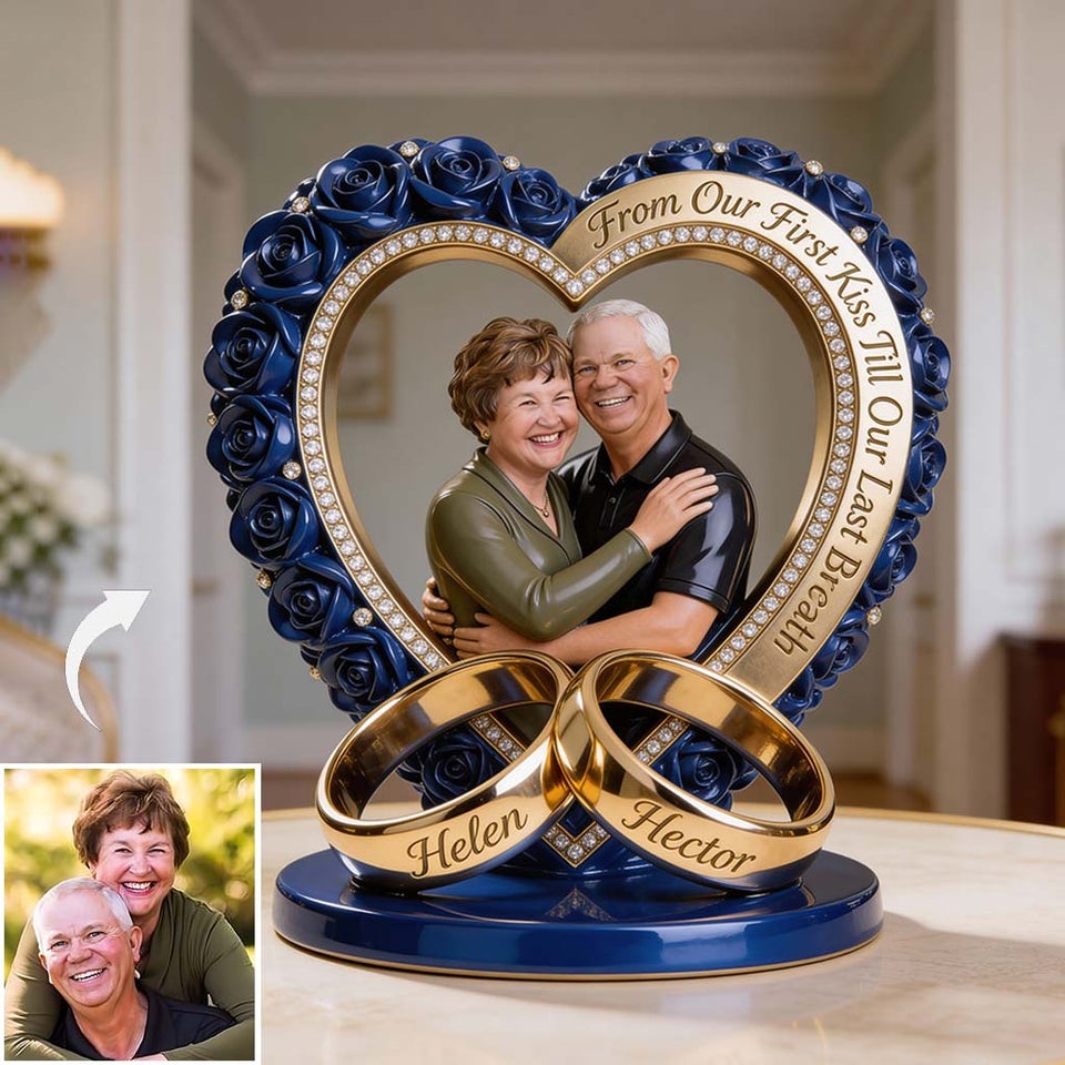 Custom Any Couple Photo - From Our First Kiss - Personalized Couple Custom Shaped Acrylic Plaque
