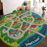 Kids City Road - Personalized Kid Non-Slip Tufted Rug