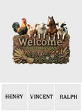 Welcome To Our Farm - Personalized Farmer Custom Shaped Wood Sign