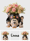 Mother Gift Idea, Penguin Lover - Personalized Penguin Lover Acrylic Pot