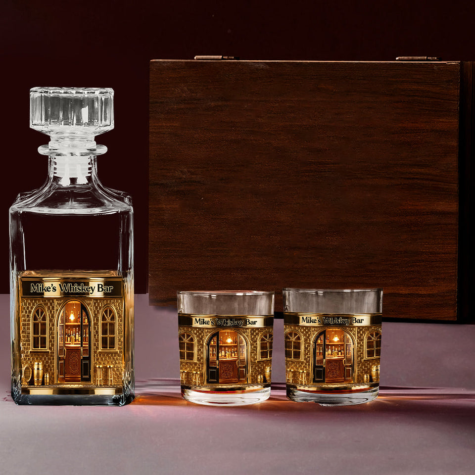 Mini Bar Whiskey - Personalized Whisky Whiskey Decanter Set