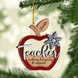 Teacher Christmas - Personalized Teacher 2 Layered Wooden Ornament