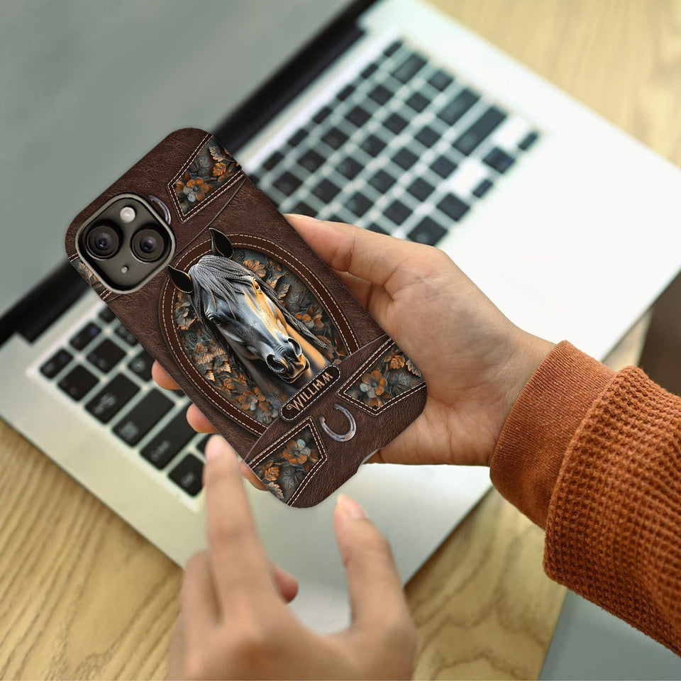 Love Horse - Personalized Horse Full Print Phone Case